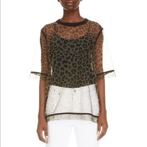 ❌SOLD❌Dries Van Noten oversized mesh leopard top